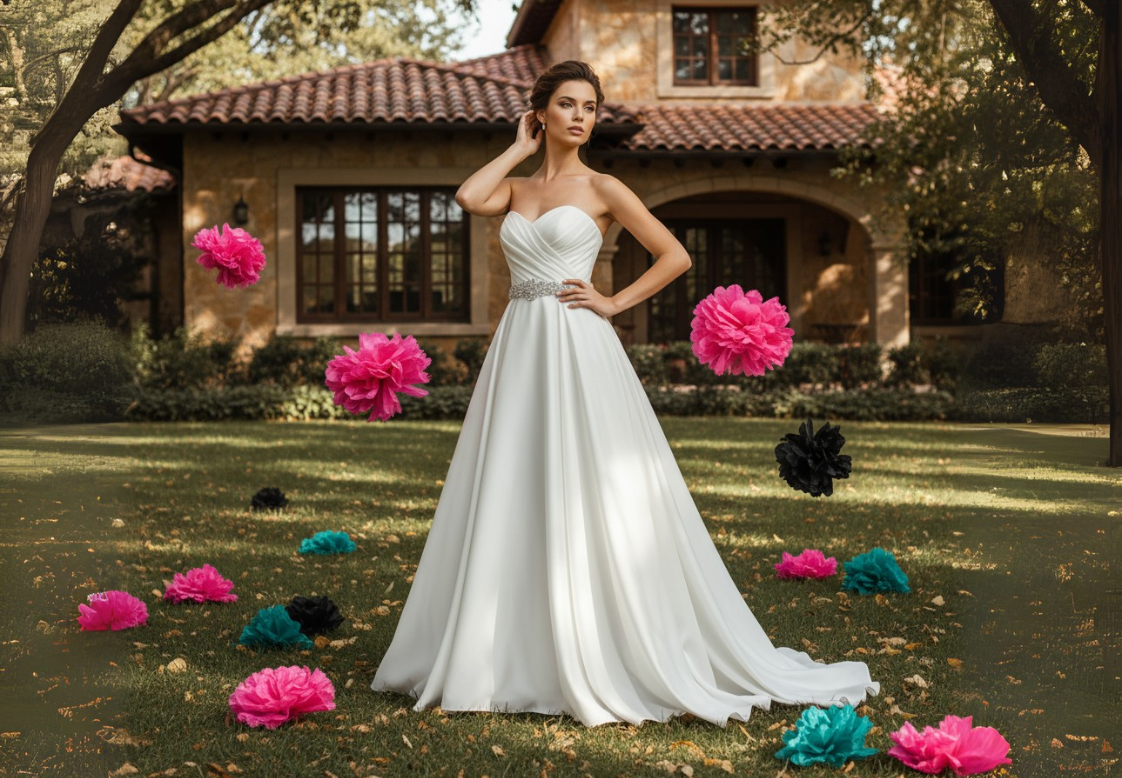 Novia y flores